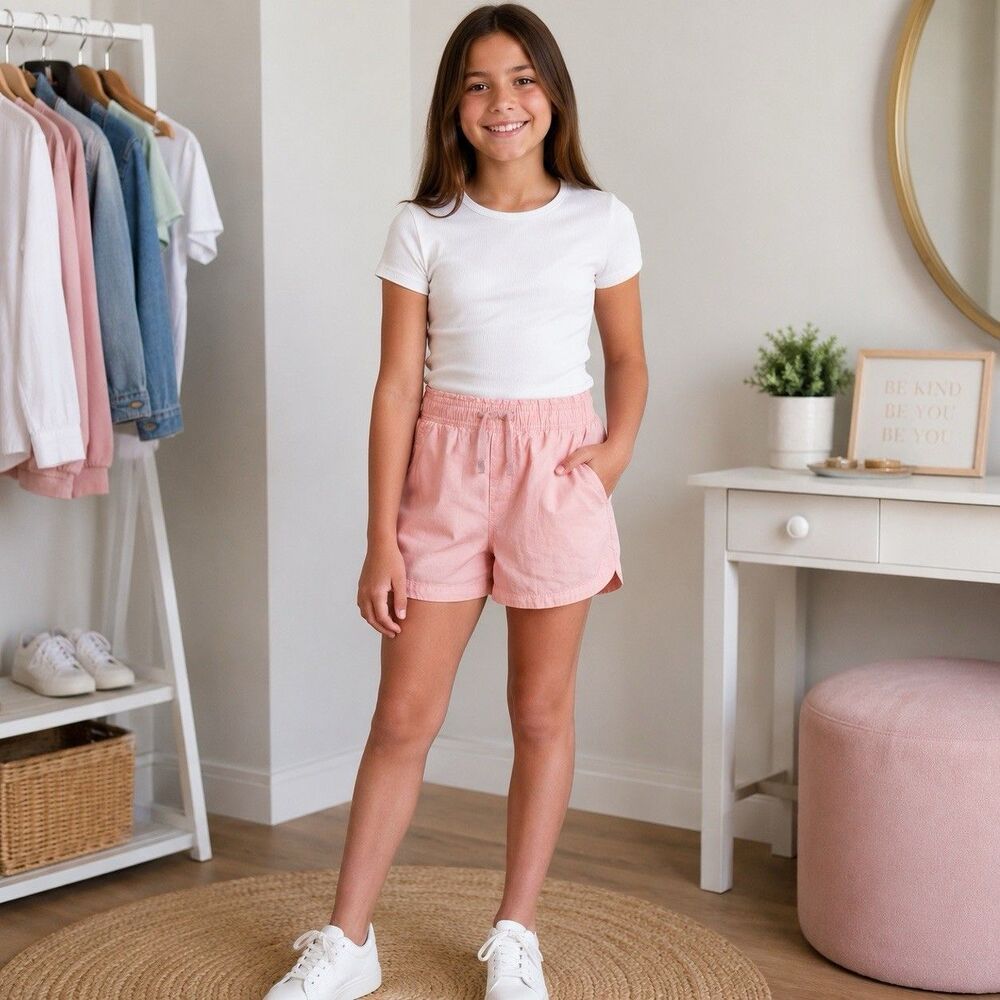 NEW, GAP KIDS GIRLS SHORTS, LIGHT‎ PINK, SIZE MEDIUM 14/16